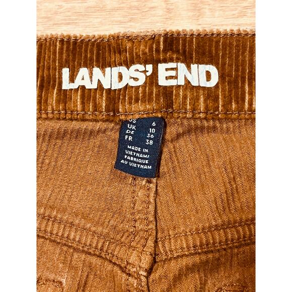 Lands’ End Mid Rise Straight Leg Corduroy Pants Women’s 6 Rust Brown Preppy - Picture 5 of 8